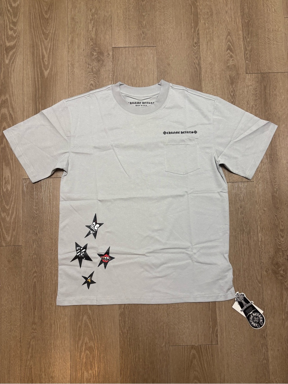 Chrome Hearts Short Sleeve Graphic Pocket Tee with Star Motifs